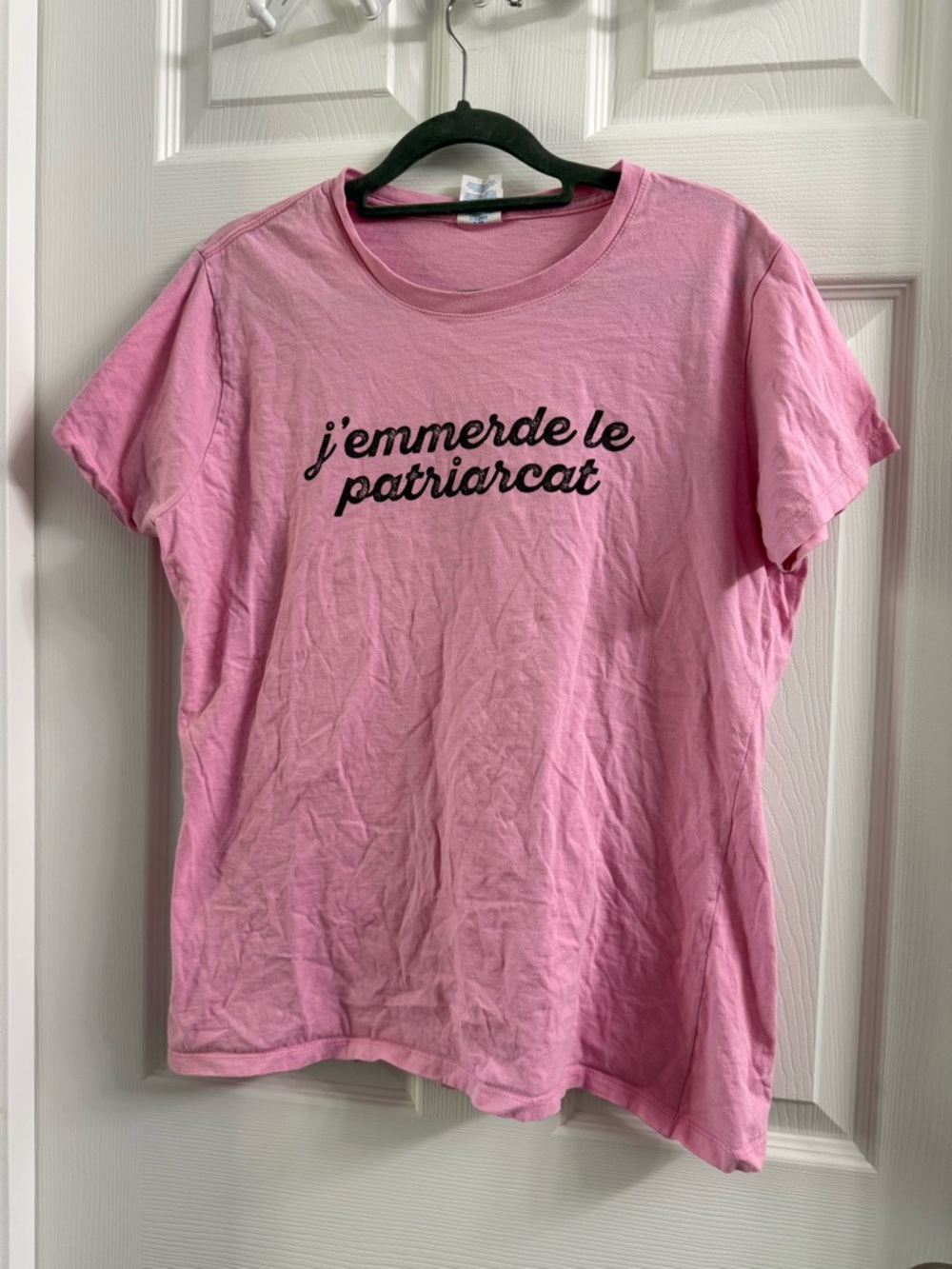 Port & Company Women's Pink Feminist F The Patriarchy French T-Shirt Size L